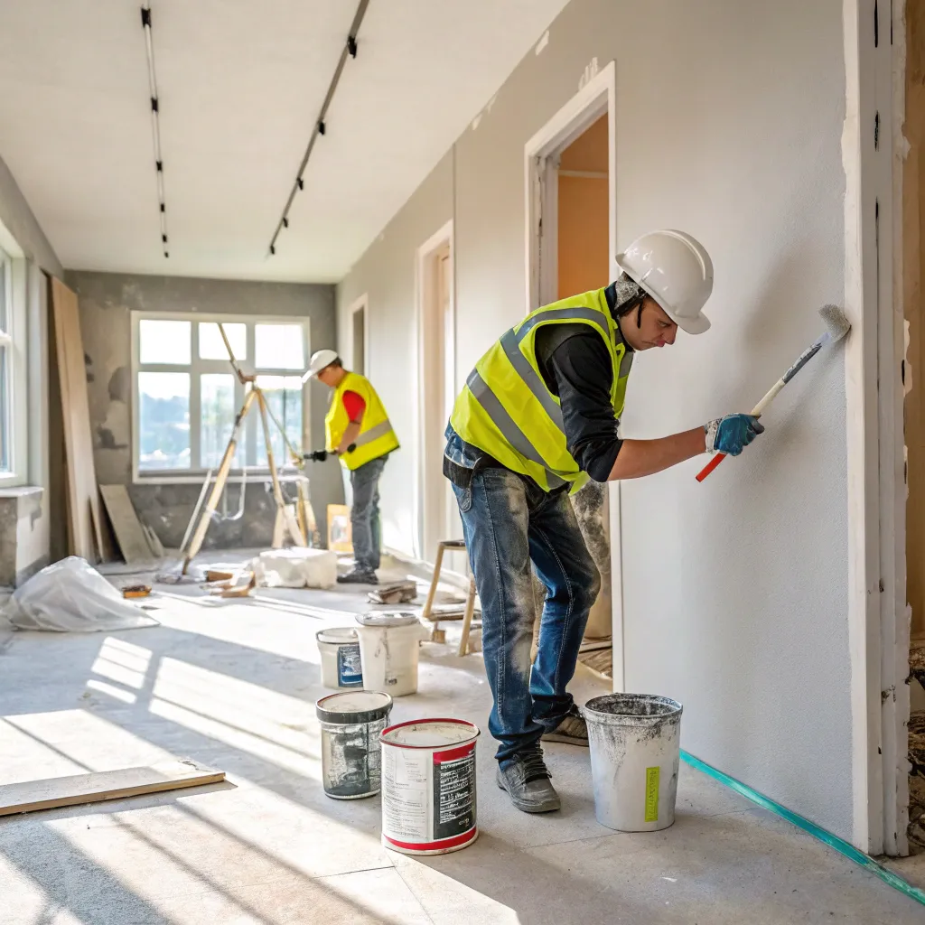 Illustration of apartment renovation process